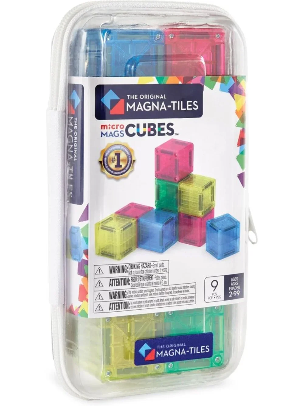 9-Piece Magnetic Building Set - MicroMAGS Cubes for Creative Construction Fun